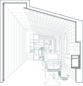 salon interior design sketch